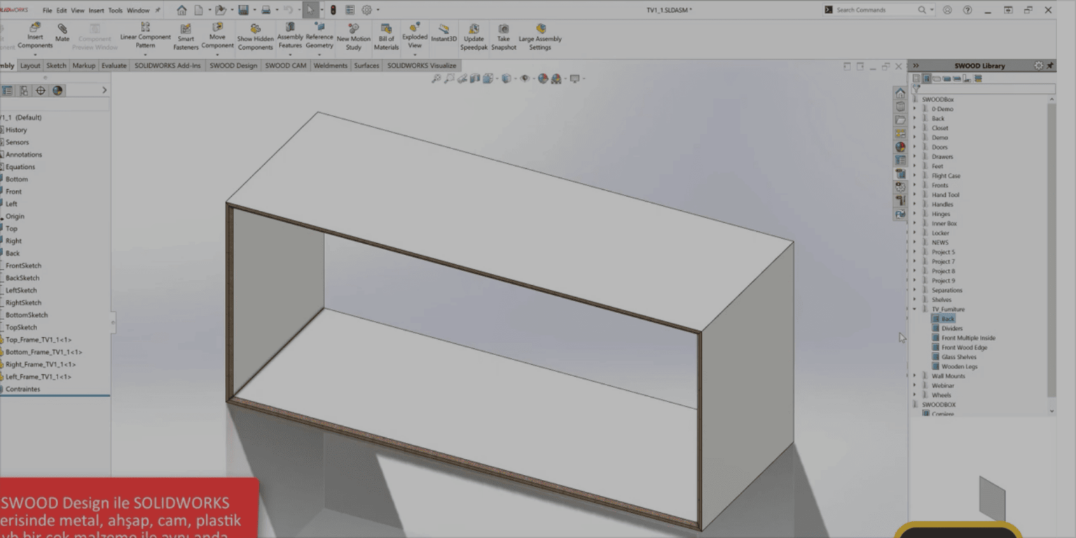 SWOOD: 3D Mobilya Tasarım ve Üretim Programı - CAD/CAM/Nesting - TEKYAZ